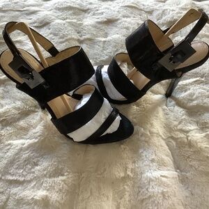 Calvin Klein sleek leather black heels